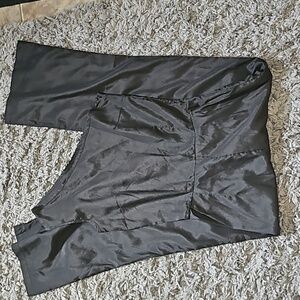 One shoulder black pant romper